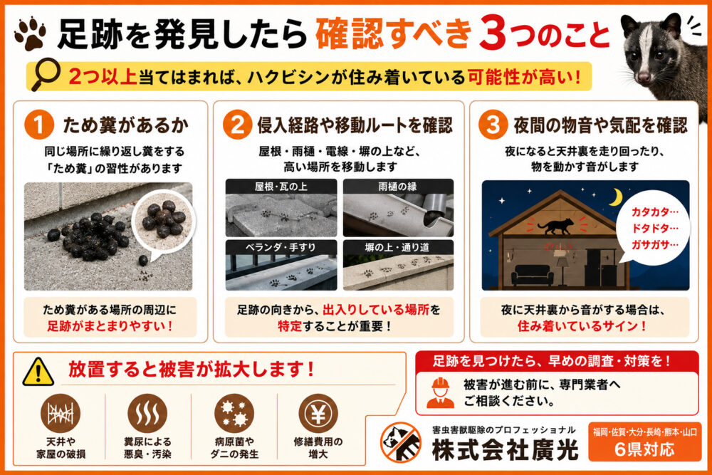 足跡を発見したら確認すべき3つのこと