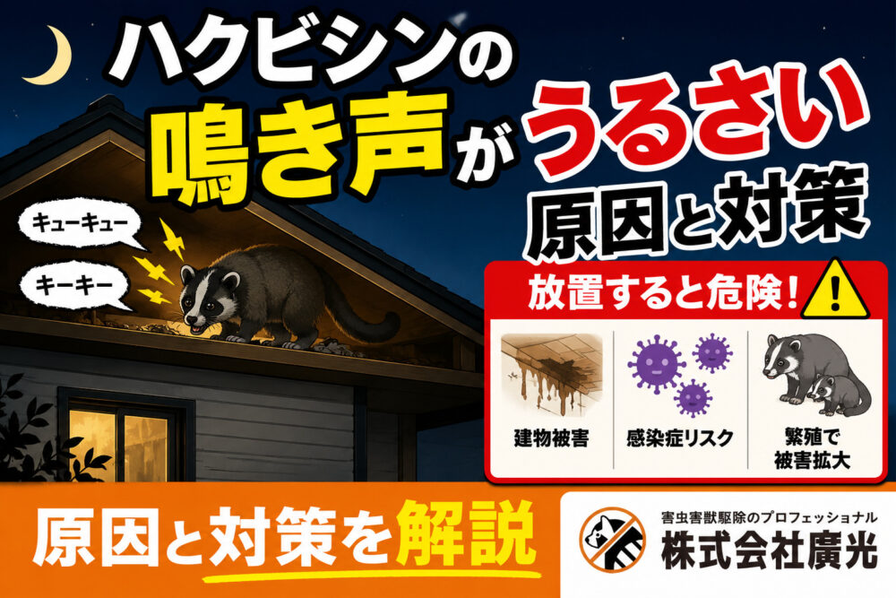 ハクビシンの鳴き声がうるさい原因と対策｜放置すると被害が広がる理由