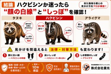ハクビシンに似た動物5種|タヌキ・アライグマとの見分け方を解説