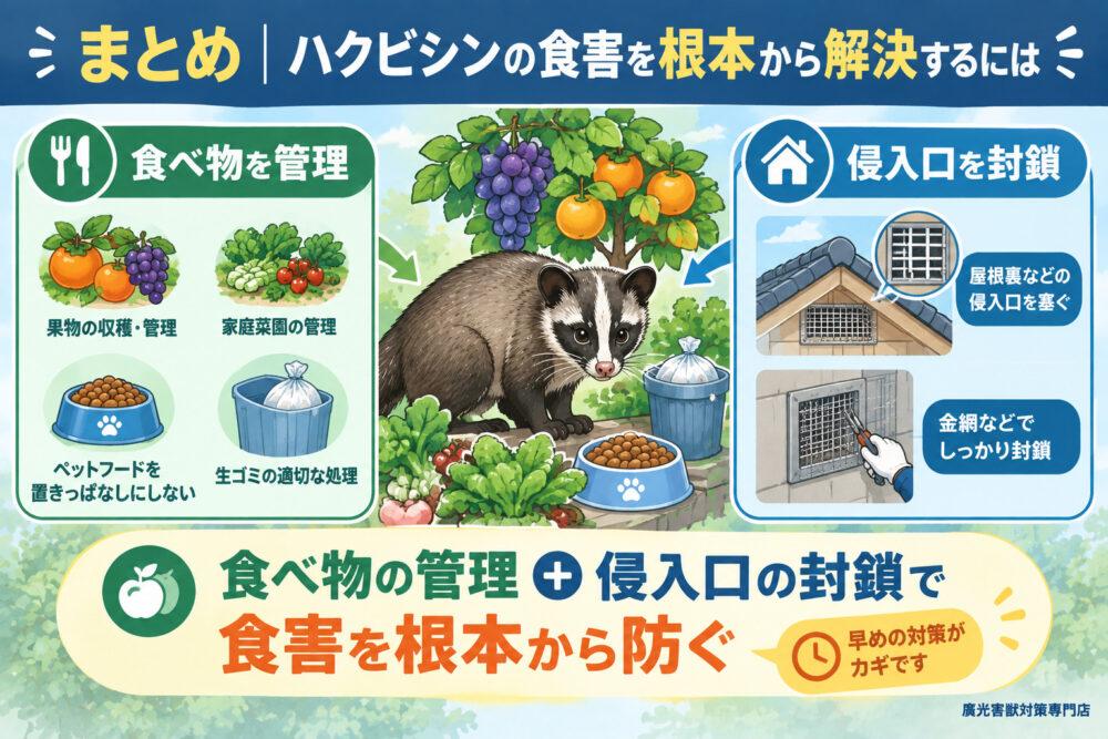 まとめ｜ハクビシンの食害を根本から解決するには