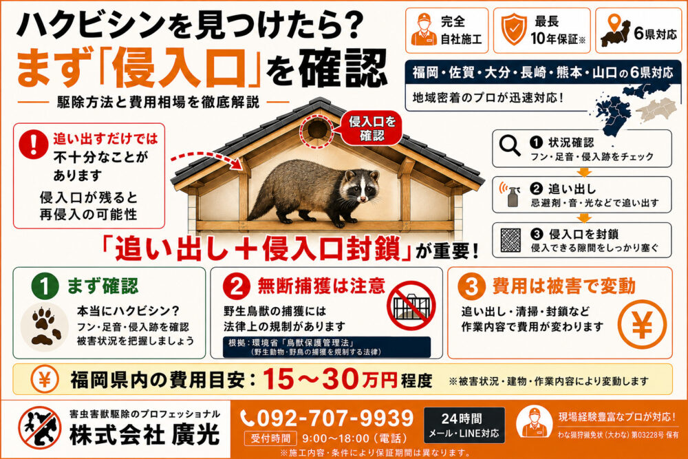 ハクビシンを見つけたら？駆除方法と費用相場を徹底解説