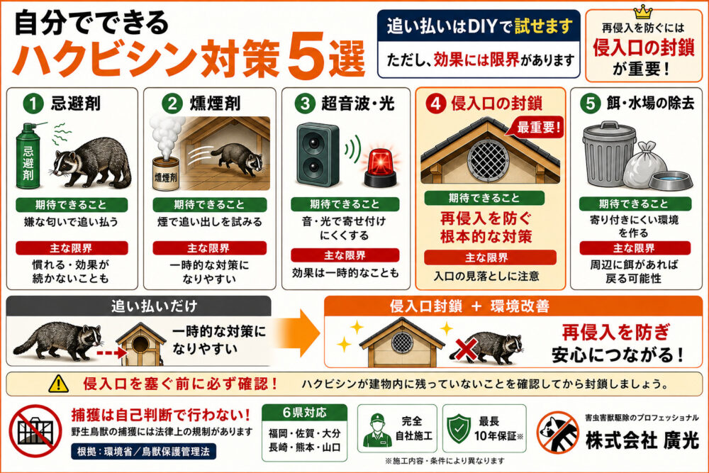 自分でできるハクビシン対策5選【効果と限界】