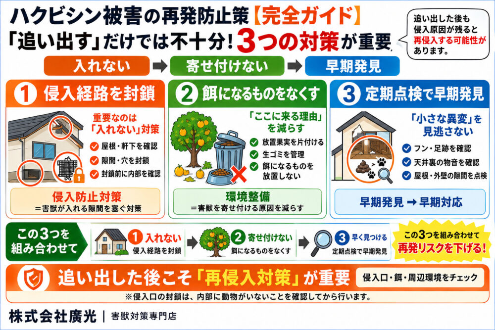 ハクビシン被害の再発防止策【完全ガイド】