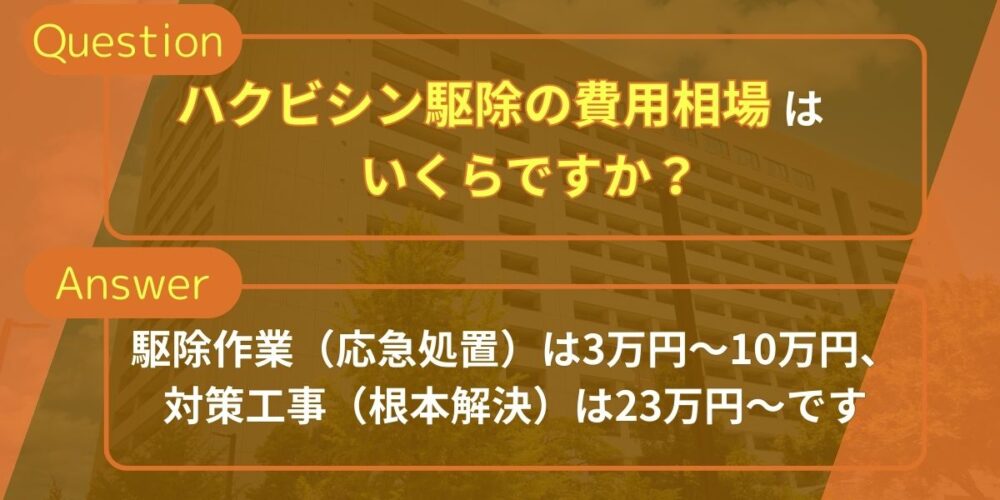 ハクビシン駆除の費用相場はいくらですか？