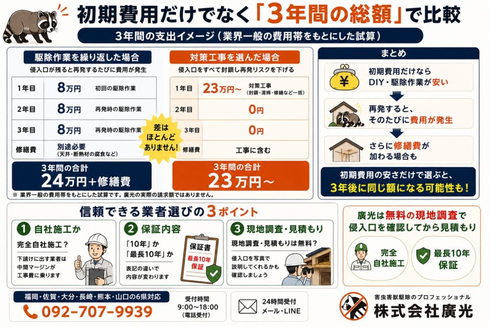 長期コストで見た場合の違い