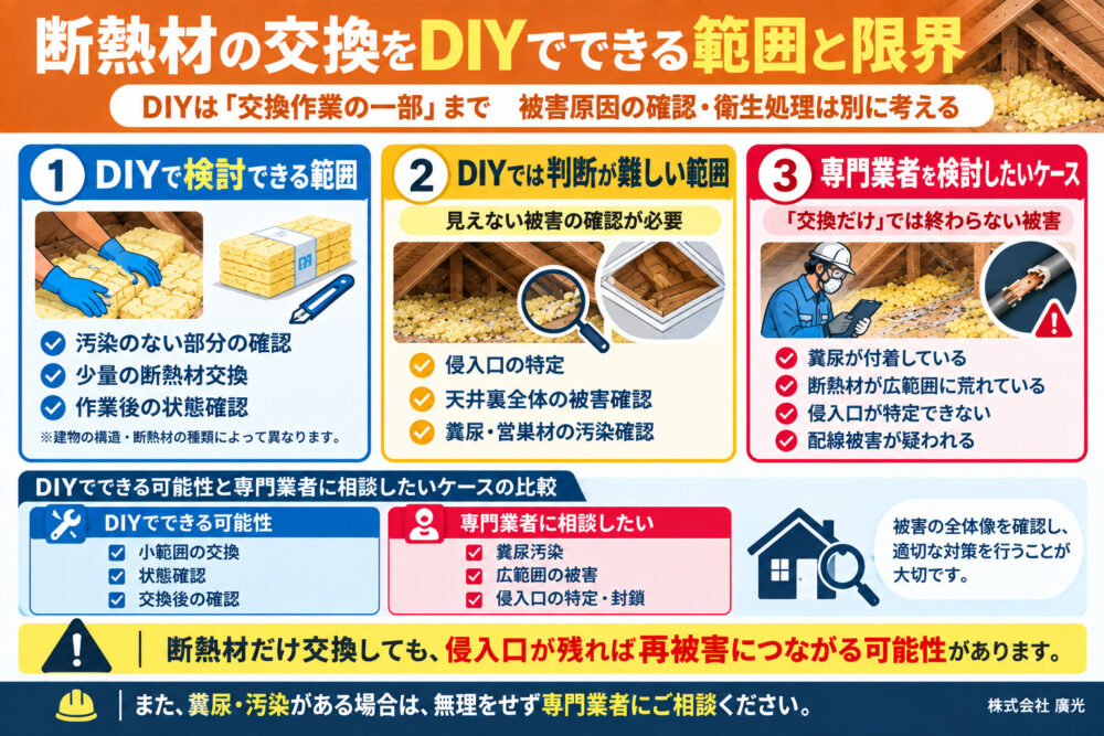断熱材の交換をDIYでできる範囲と限界