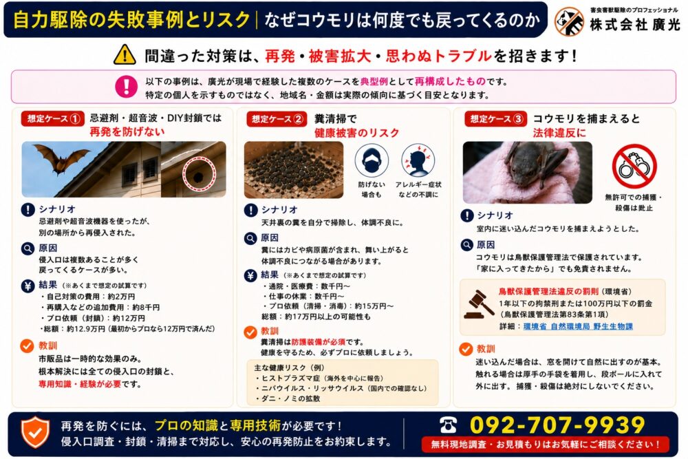 自力駆除の失敗事例とリスク
