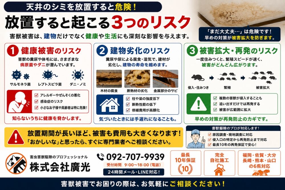 害獣の糞尿が原因だった場合