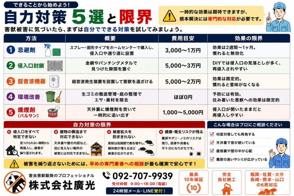 自力でできる害獣対策方法とその限界