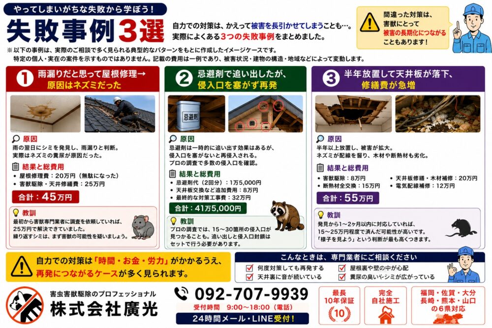 自力で対処した失敗事例