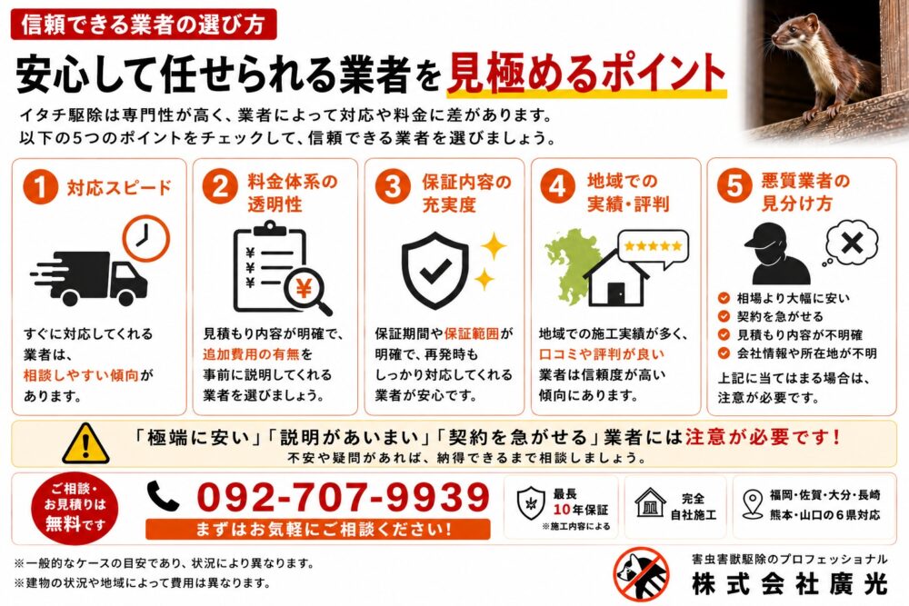 信頼できる業者の選び方5つのポイント