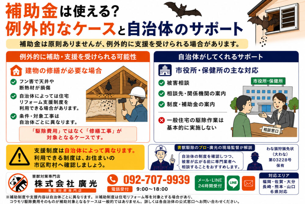 補助金は使える?例外的なケースと自治体のサポート