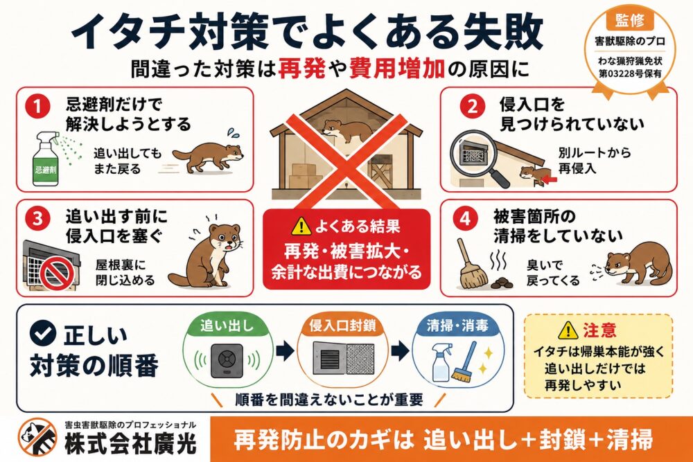 イタチでよくある失敗
