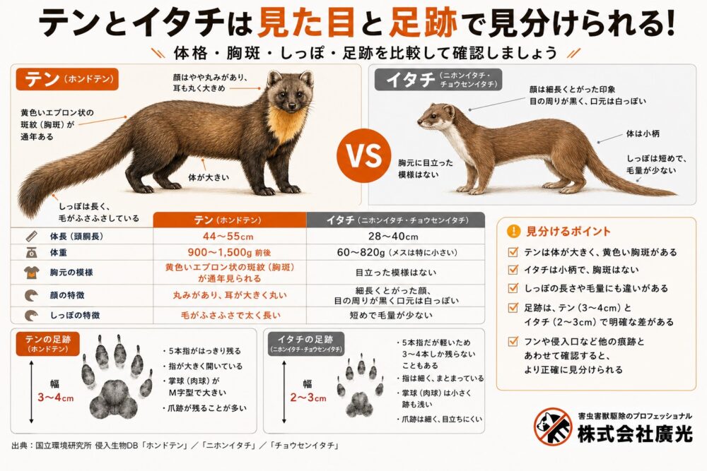 テンとイタチの違い