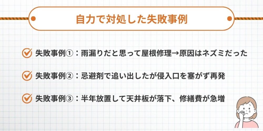 自力対処 失敗事例