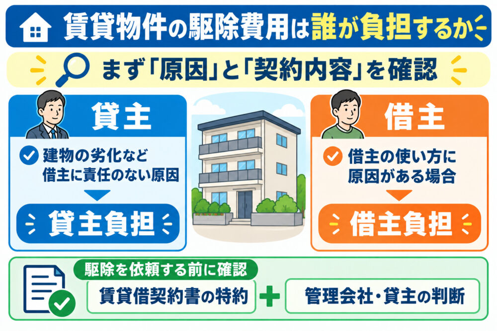 賃貸物件の駆除費用は誰が負担するか