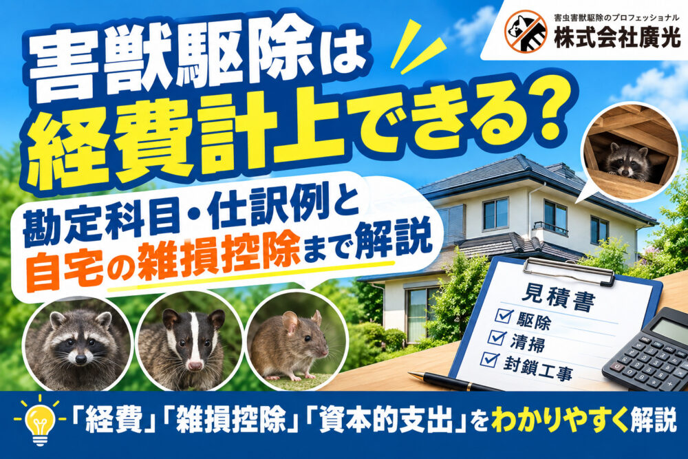 害獣駆除は経費計上できる？勘定科目・仕訳例と自宅の雑損控除まで解説