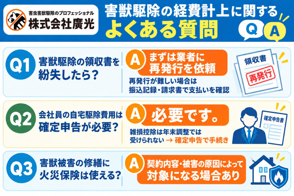 害獣駆除の経費計上に関するよくある質問