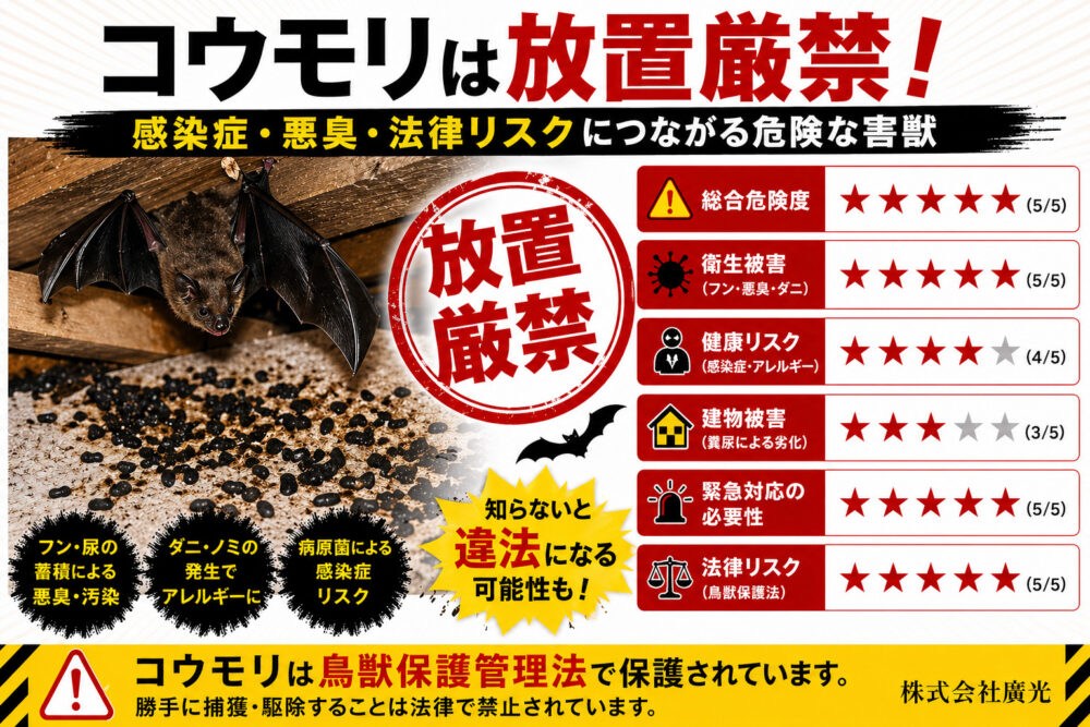 コウモリは駆除より追い出し｜鳥獣保護管理法で捕獲禁止の保護動物です