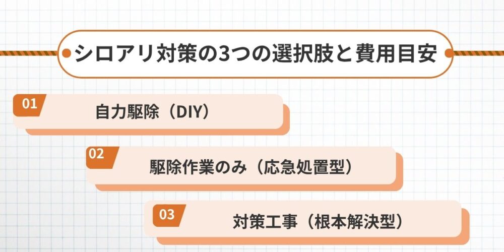 シロアリ対策の3つの選択肢と費用目安｜初期費用だけで選ぶと後悔します