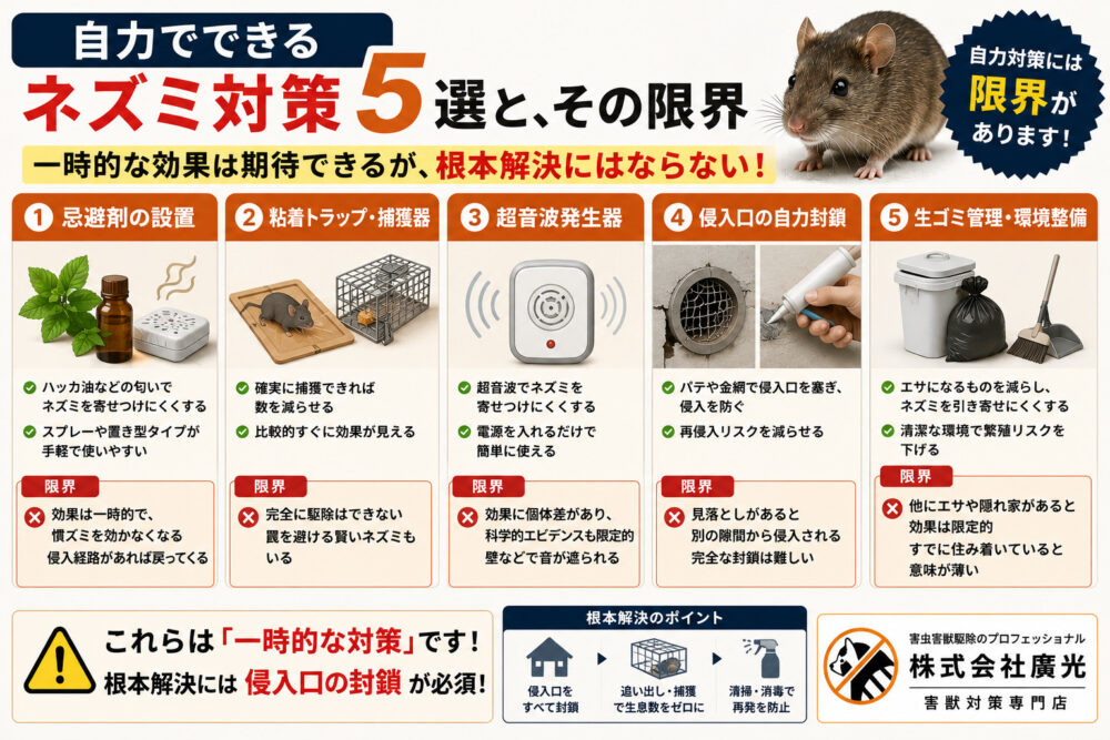 自力でできるネズミ対策5選と、その限界