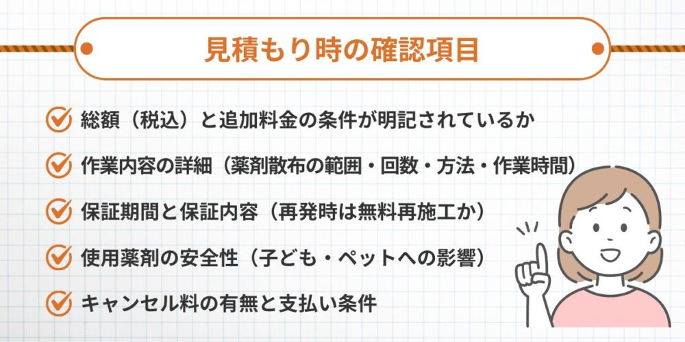 見積もり時の確認事項