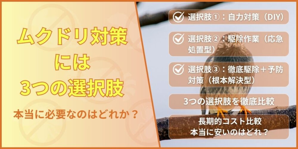 ムクドリ対策には3つの選択肢｜本当に必要なのはどれか
