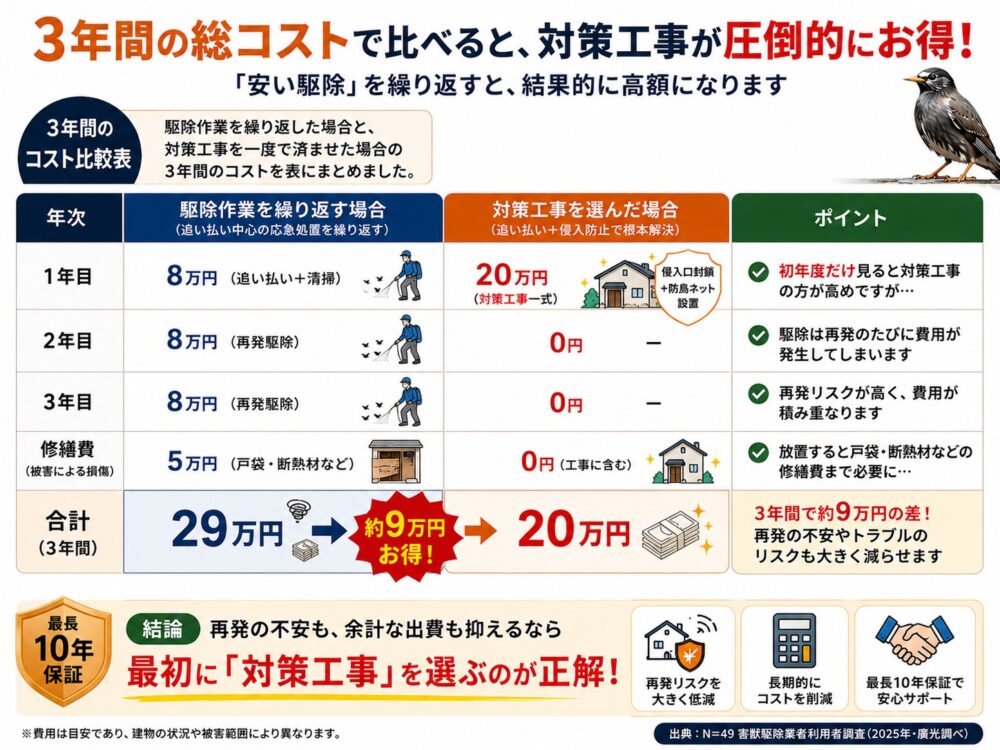 3年間の総コスト比べ