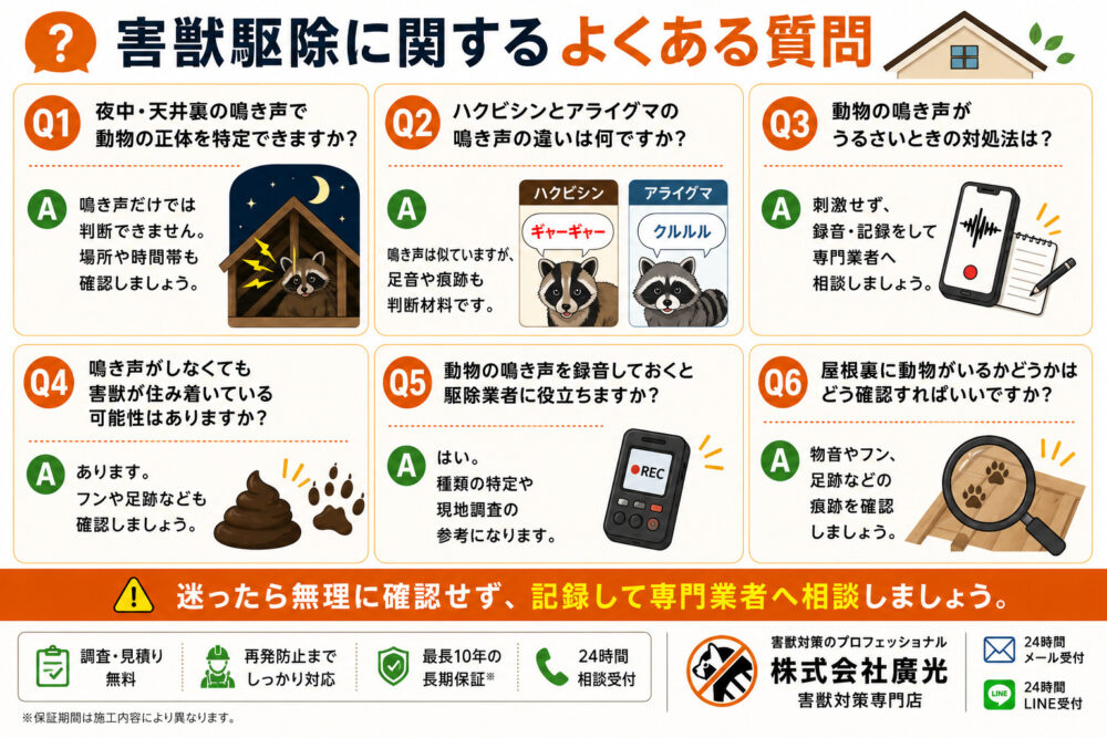 害獣駆除に関するよくある質問