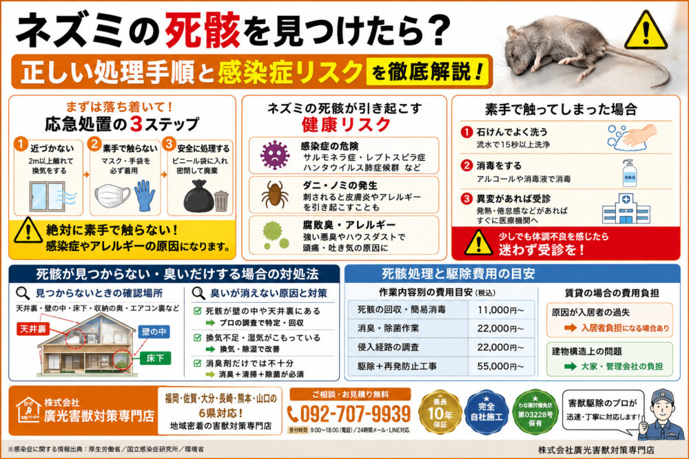 ネズミの死骸を見つけたら？正しい処理手順と感染症リスクを徹底解説