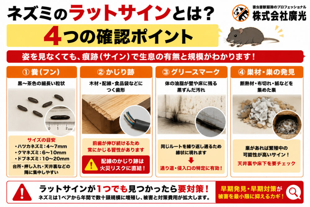 ネズミのラットサインとは?4つの確認ポイント