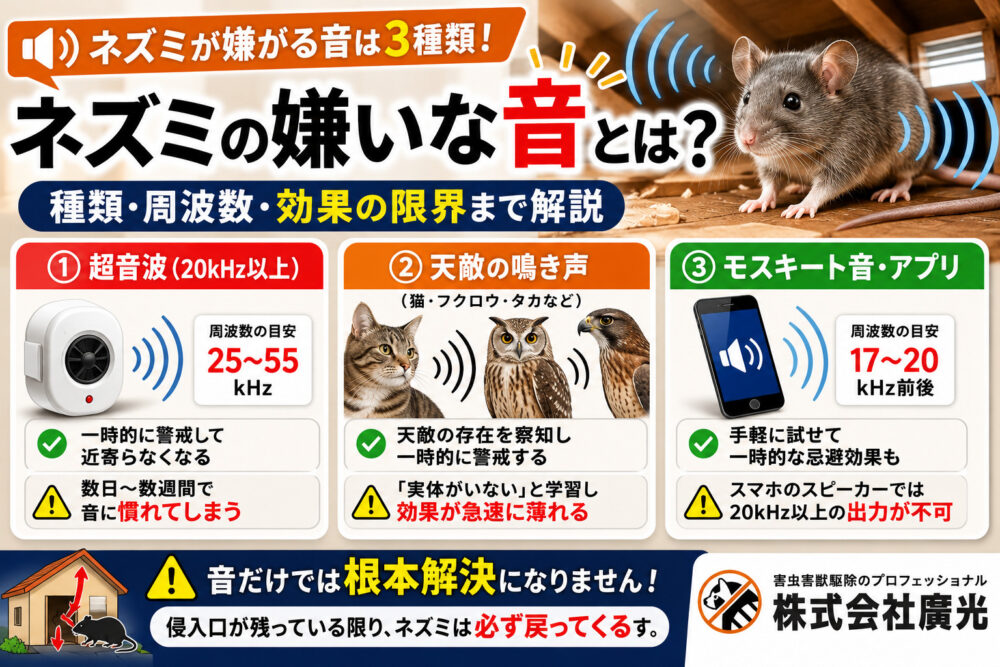 ネズミの嫌いな音とは？種類・周波数・効果の限界まで解説