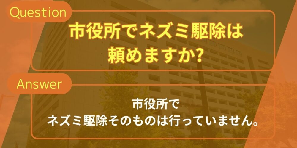 市役所でネズミ駆除は頼めますか
