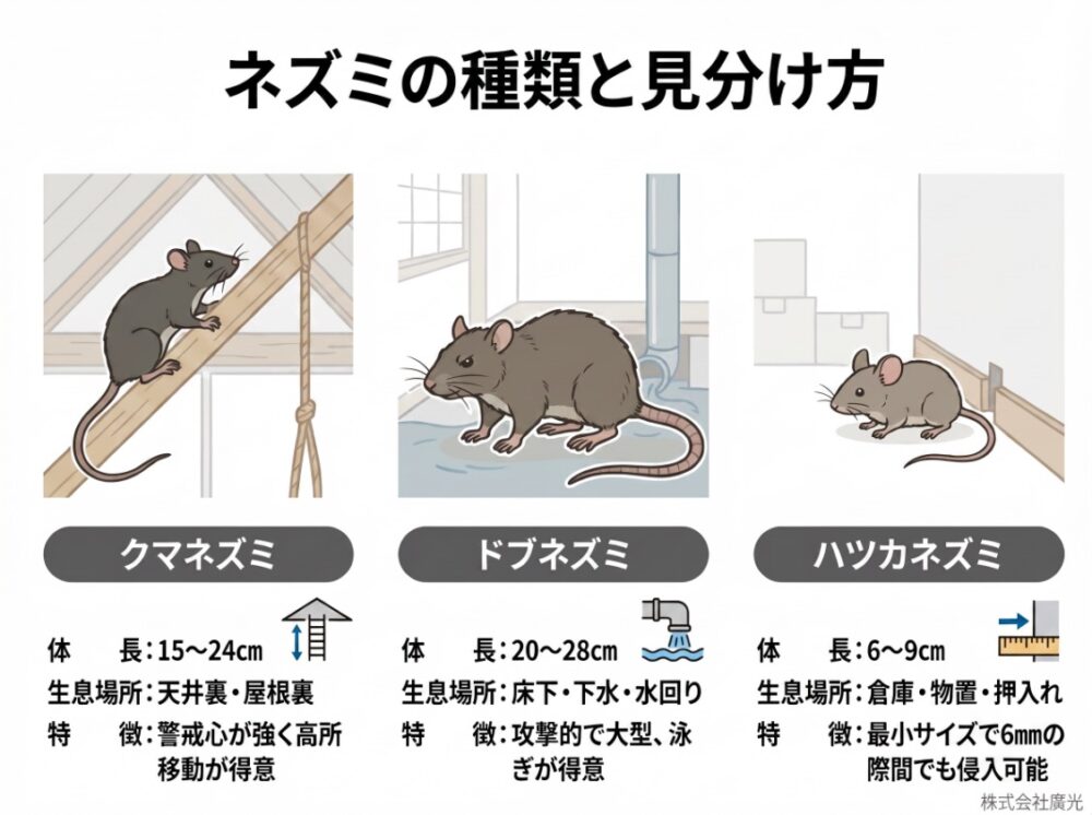ネズミの種類と見分け方