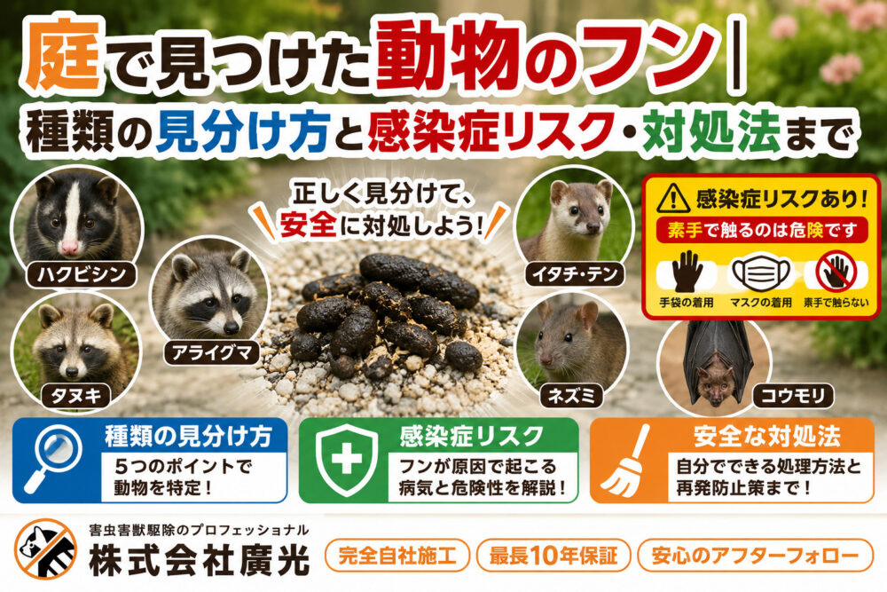 庭で見つけた動物のフン｜種類の見分け方と感染症リスク・対処法まで