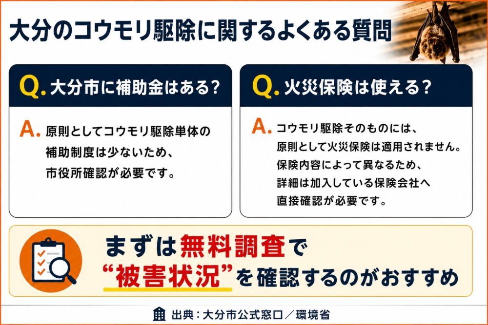 大分のコウモリ駆除に関するよくある質問