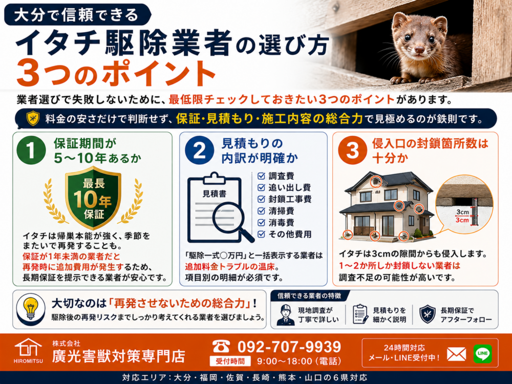 業者を選ぶ3つのポイント
