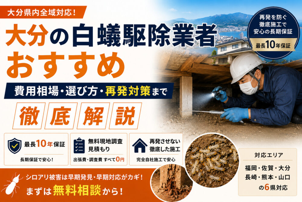 大分のシロアリ駆除おすすめ業者｜費用相場と失敗しない選び方を解説