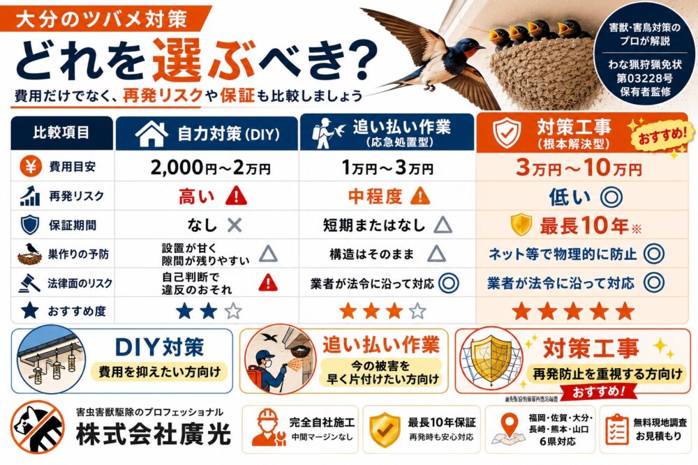 大分ツバメ対策どれを選ぶ？