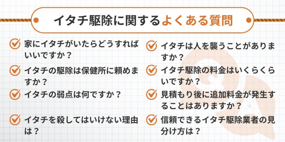 イタチ駆除に関するよくある質問