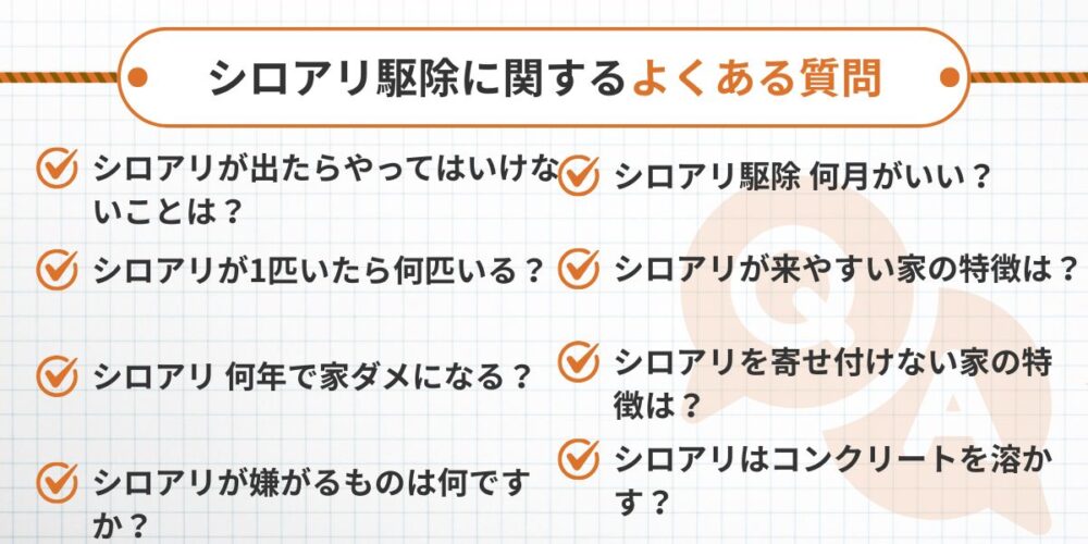 シロアリ駆除に関するよくある質問