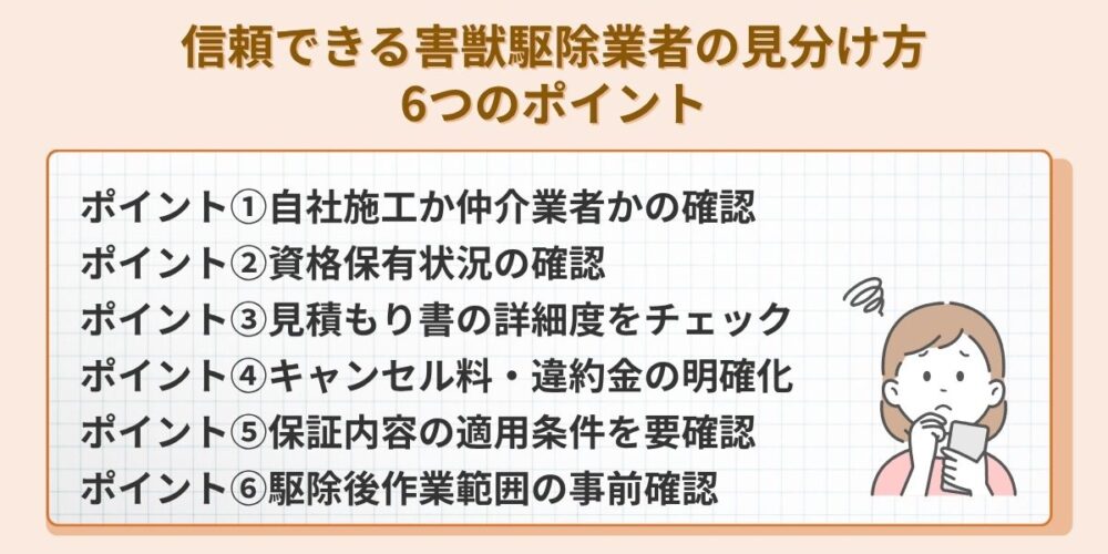 業者選び6つのポイント