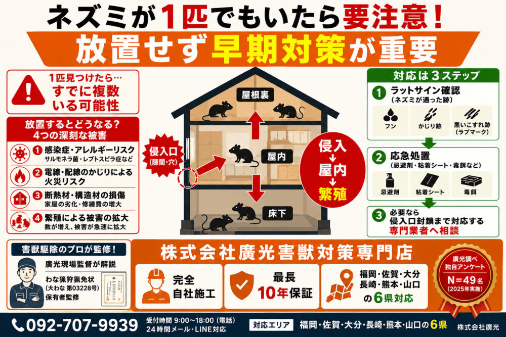 ネズミが出たら終わりじゃない！発見後にすべき対処法と自力駆除の限界
