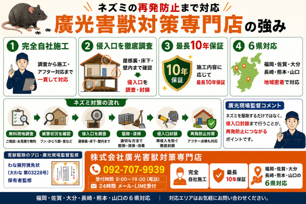 廣光害獣対策専門店のネズミ駆除サービス