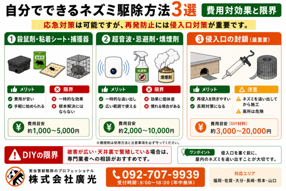 自分でできるネズミ駆除方法3選|費用対効果と限界