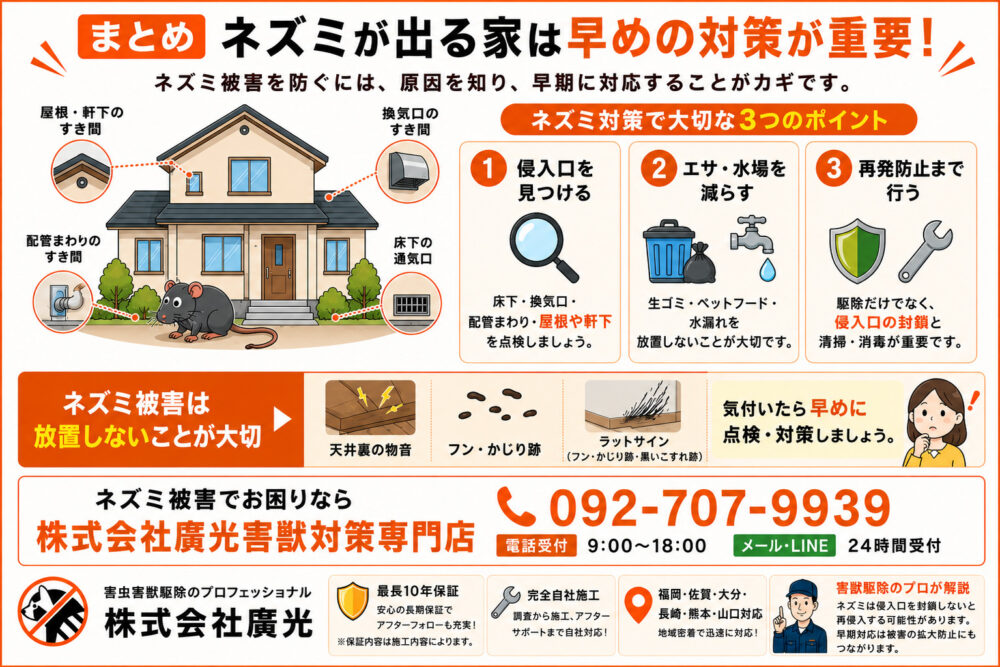 まとめ｜ネズミが出る家の特徴と早期対応の重要性