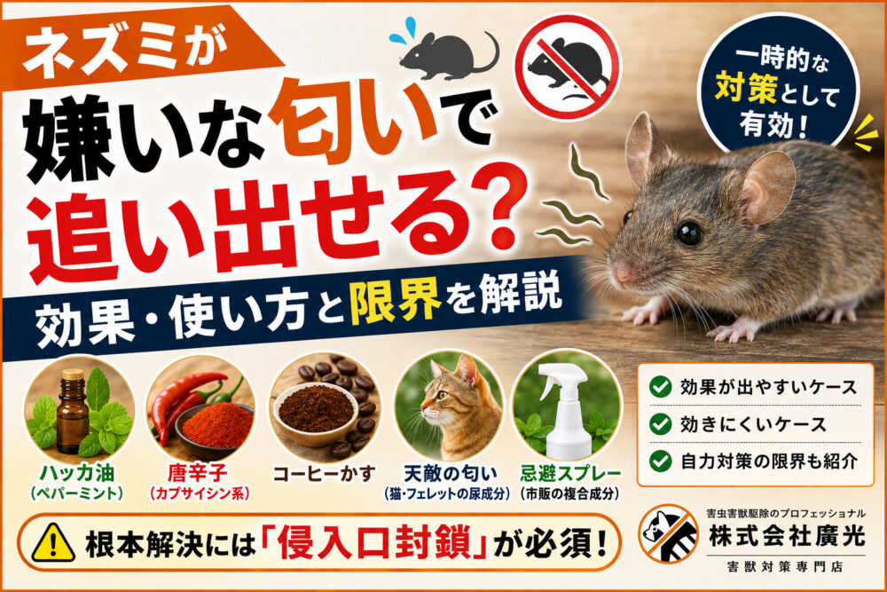 修正あり【Poccho63】ネズミの嫌いな匂いで本当に追い出せる?効果・使い方と限界を徹底解説