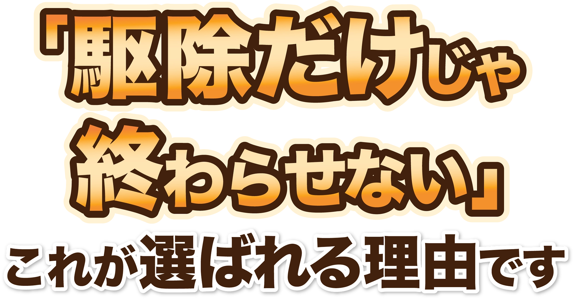 「駆除だけじゃ終わらせない」これが選ばれる理由です