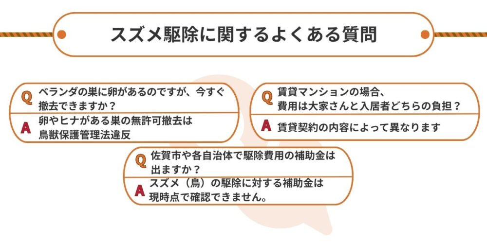 スズメ駆除に関するよくある質問