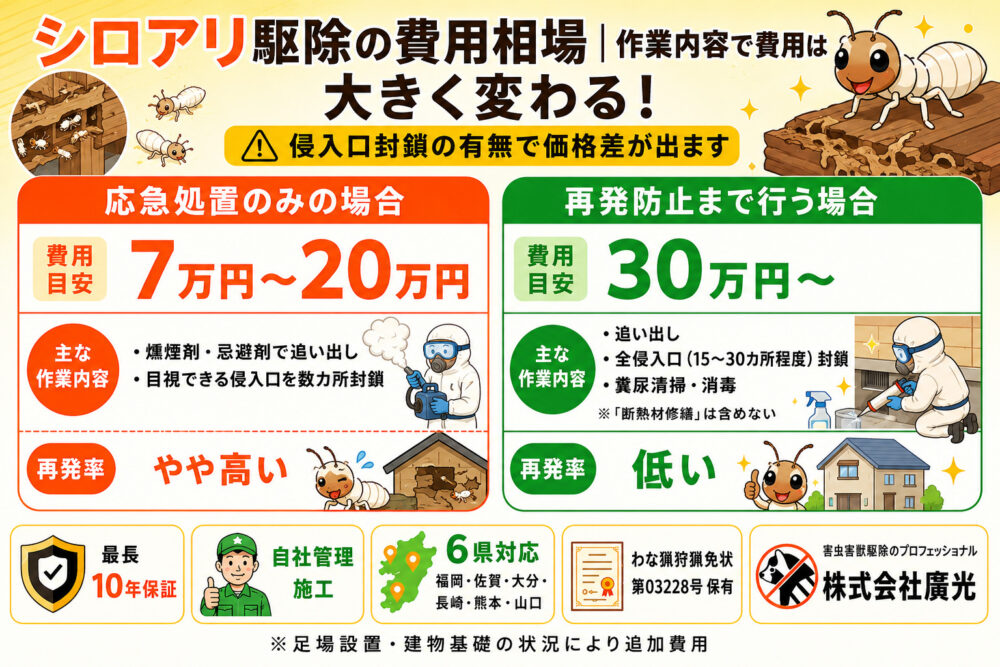 駆除作業と対策工事の違い